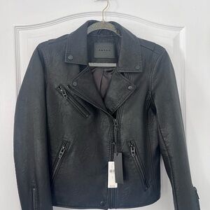 NWT Blank NYC for Anthropologie Black Faux Leather Biker Jacket